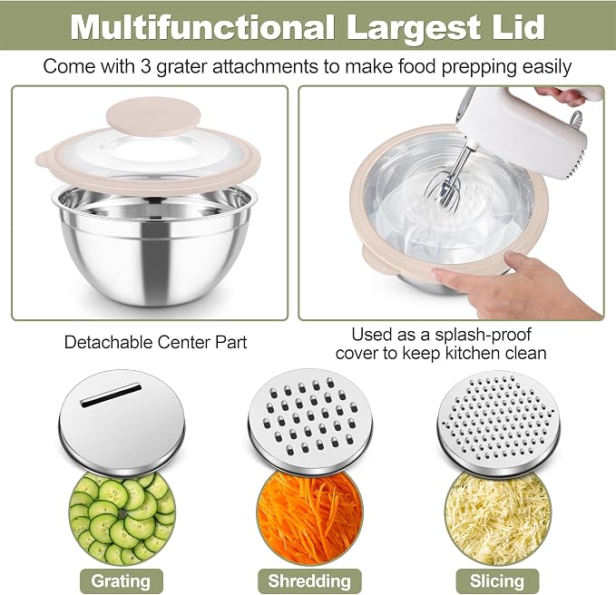 TeamFar Mixing Bowls, Stainless Steel Salad Serving Bowl - Image 4