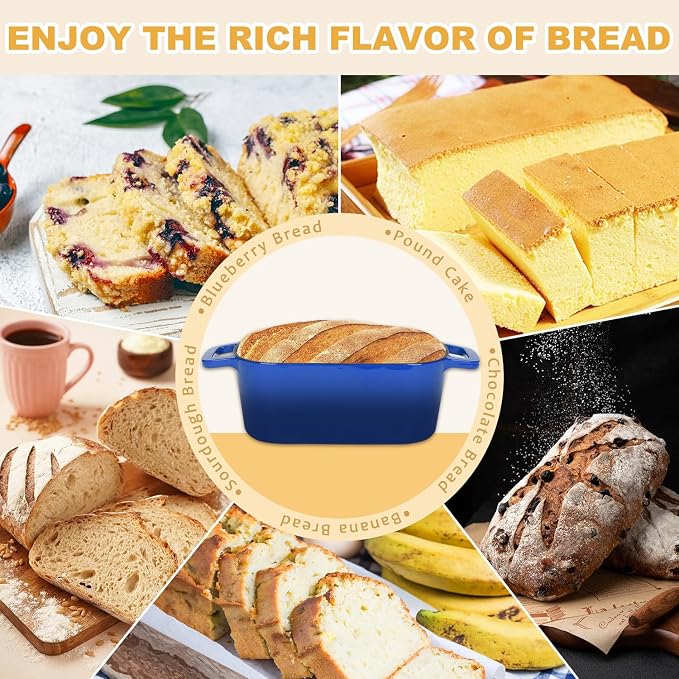 Enameled Dutch Oven for Sourdough Bread Baking, 3.6QT Oval Cast Iron Bread Pan - Image 3