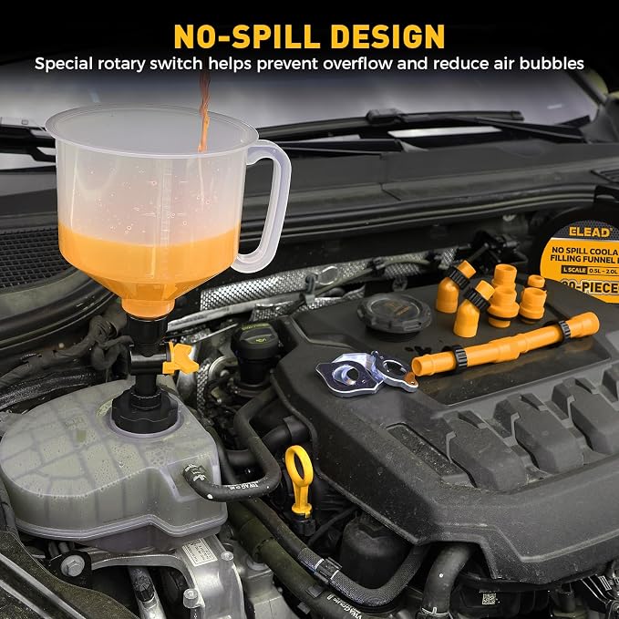 20-Piece No-Spill Coolant Funnel Kit, Cooling System Funnels Kits, Spill Proof - Image 8