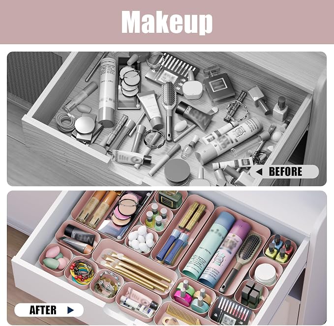 Plastic Drawer Organizers, Bathroom and Vanity Organizer Plastic Tray, Makeup - Image 8
