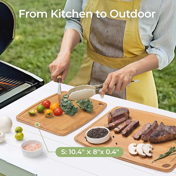 Keechee Dishwasher Safe Carbonized Bamboo Wood Cutting Boards - Image 5
