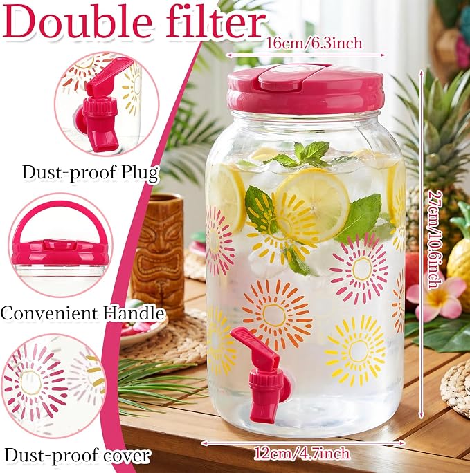 Havawish 2 Pcs 1 Gallon Plastic Beverage Dispenser - Image 3