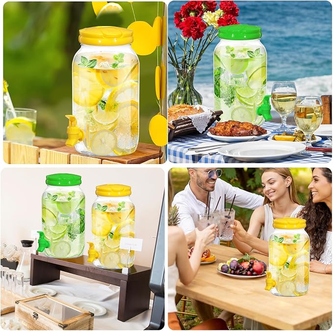 Uiifan 4 Pcs 1 Gallon Plastic Drink Dispenser - Image 7