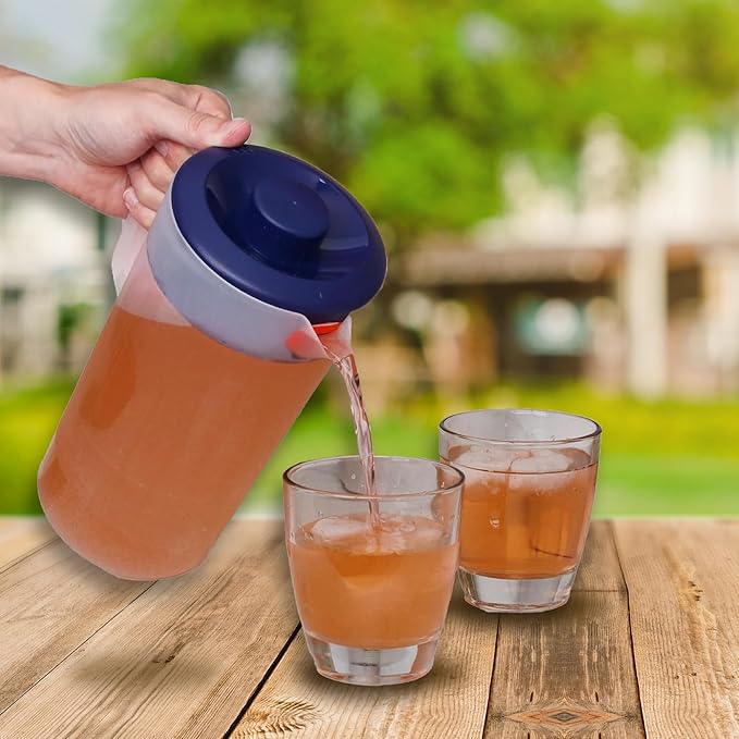 Water Pitcher with Lid 1 Gallon Pitcher, Freezer/Dishwasher Safe, BPA Free & - Image 6