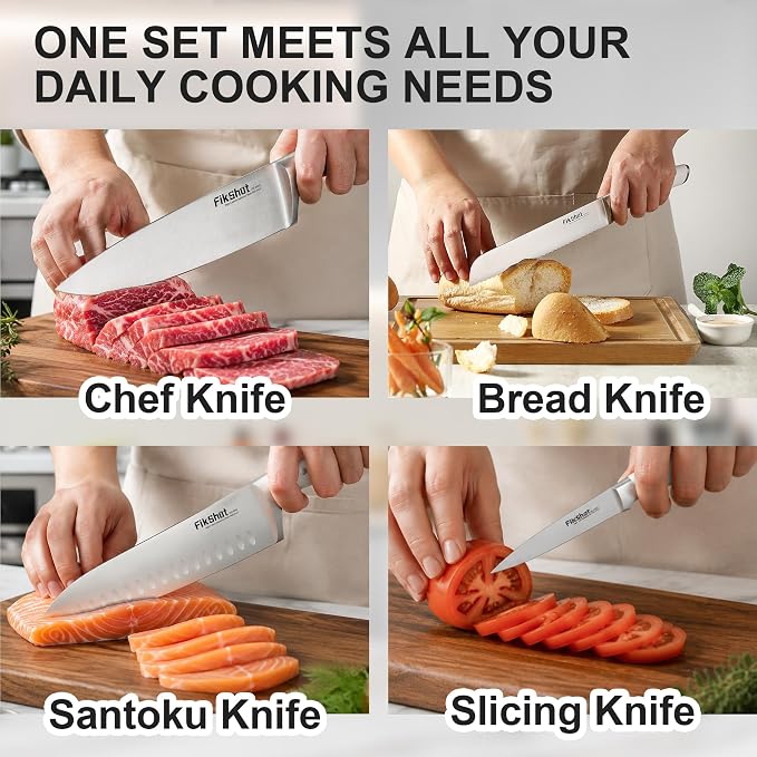 Fikshot 14-Piece Knife Set – German High Carbon Stainless Steel, Professional - Image 7