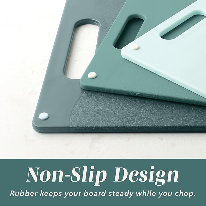 COOK WITH COLOR Non-Slip Cutting Board Set – Kitchen Essentials with Easy Grip - Image 3