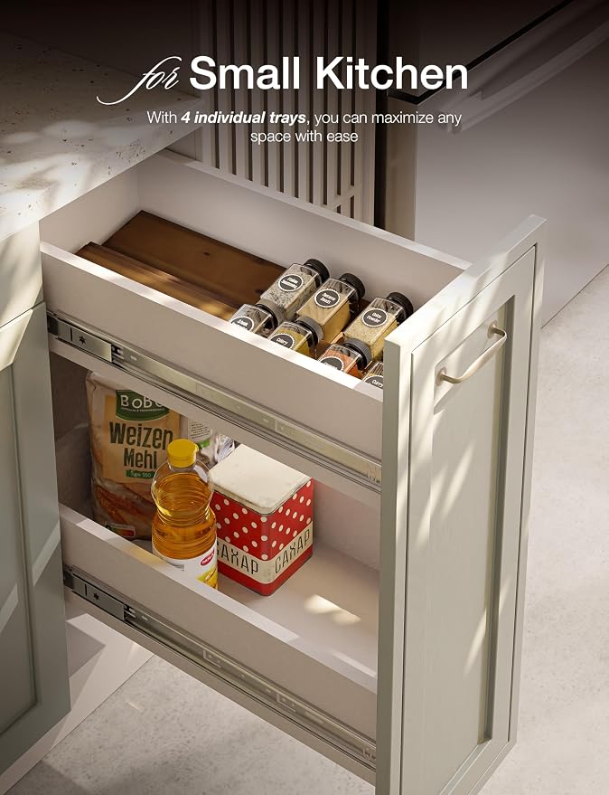 Tinamo Acacia Wooden Spice Rack Organizer - Image 6