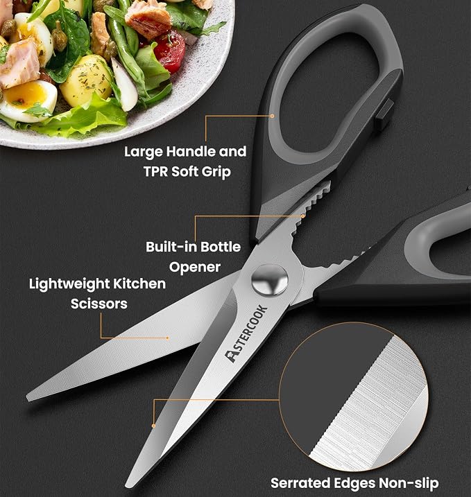 Astercook Kitchen Scissors All Purpose Heavy Duty, 3 Pack Kitchen Shears Set - Image 6
