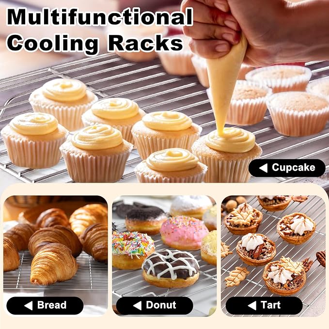 TeamFar Baking Sheet with Rack Set, 19.6/16/12.5 Inch Stainless Steel Cookie - Image 7
