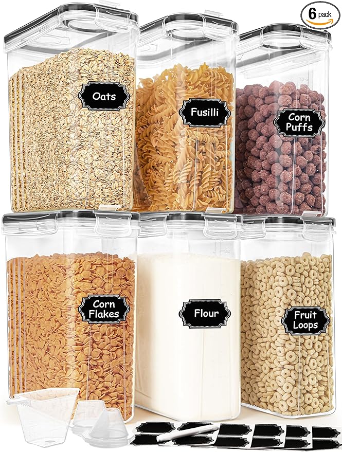 HKJ Chef Cereal Containers Storage Set, Cereal Dispensers by HKJ+Chef