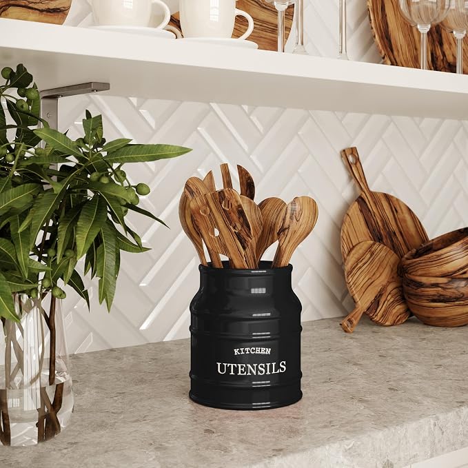 Barnyard Designs Ceramic Farmhouse Utensil Holder - Image 7