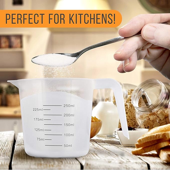 U.S. Kitchen Supply Plastic Measuring Cups - 8 oz Liquid Measuring Cup Set of 6 - Image 4