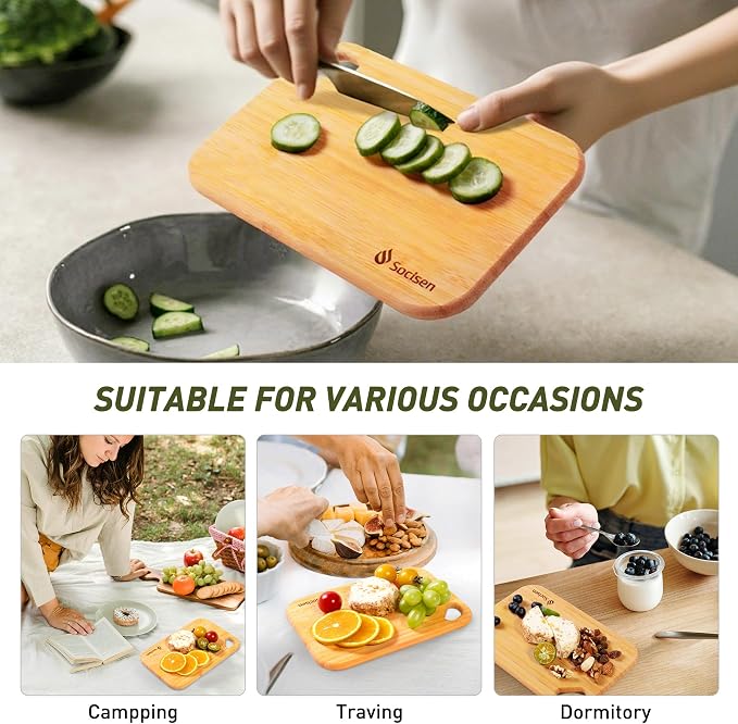 2 Pack Small Bamboo Wood Cutting Board - Image 4