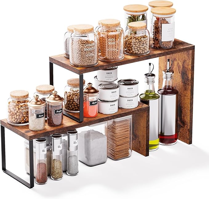 Kitchen Countertop Organizer, Spice Rack Cabinet Organizer Shelf Stackable by Unknown