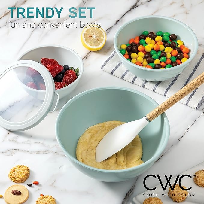 COOK WITH COLOR Mixing Bowls with TPR Lids - Image 6