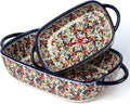 Baking Dish Ceramic Baking Pan Blue Casserole Dish Rectangular Baking Set 2pcs by ONECCI