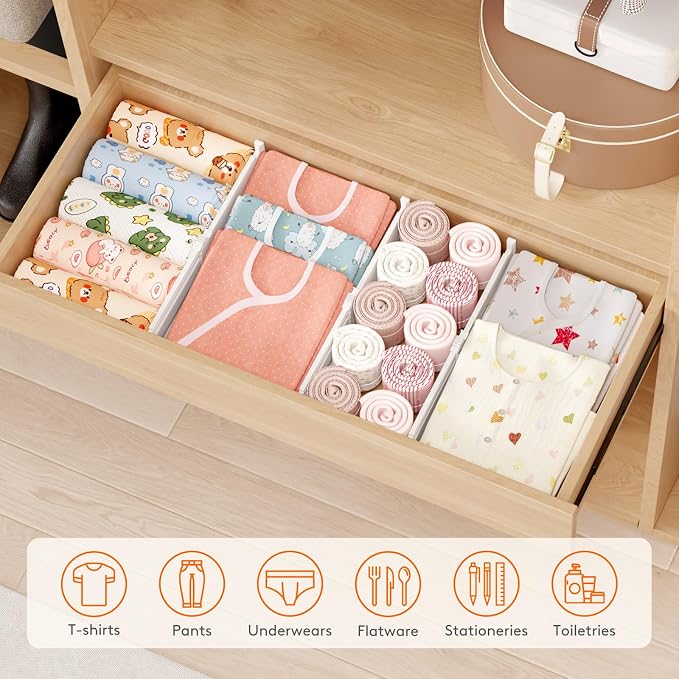 Lifewit 4" Tall 16 Pack Drawer Dividers, 27-42cm/10.5-16.5" Expandable Drawer - Image 9