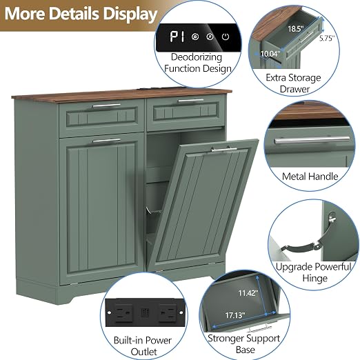 Double 10 Gallon Tilt Out Trash Can Cabinet - Image 2
