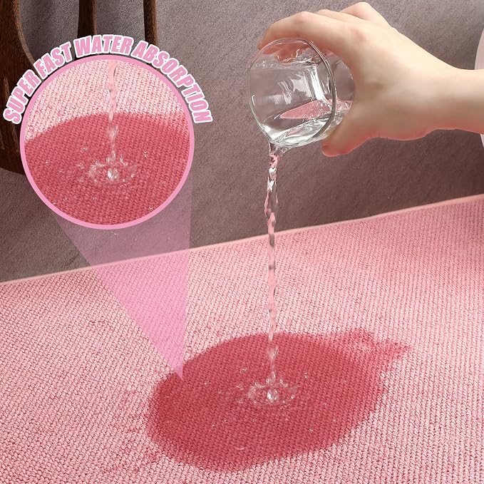 Hushee 2 Pack Extra Large Dish Drying Mat Microfiber Absorbent Dish Drying Pad - Image 3