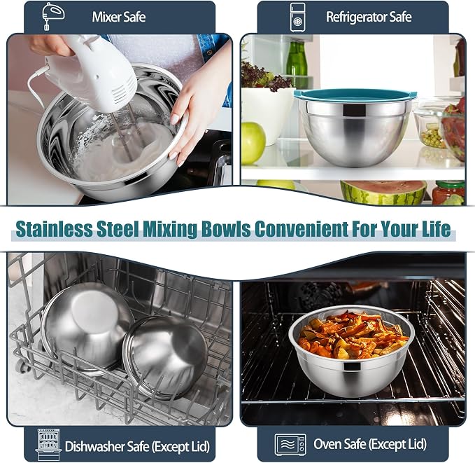 P&P CHEF Blue Mixing Bowls - Image 6