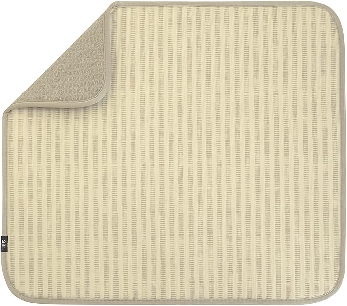 S&T INC. Dish Drying Mat, 16” x 18”, Absorbent Microfiber Kitchen Counter Mat by STINC