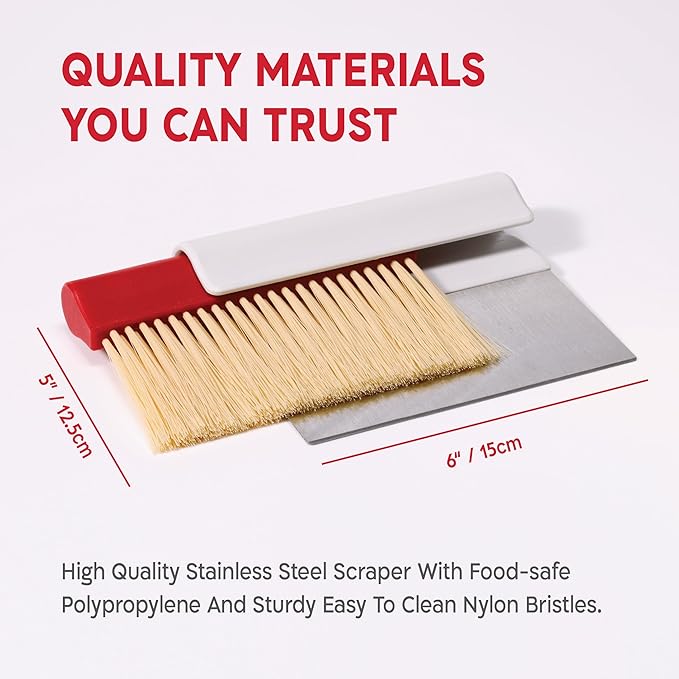 KneadAce Dough Scraper & Baker’s Brush Set. Stainless Steel Bench Scraper & - Image 9