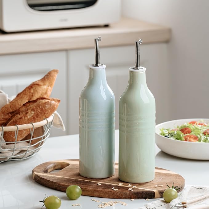 famiware Jupiter 16oz Ceramic Olive Oil Dispenser Bottle, Olive Oil and Vinegar - Image 7