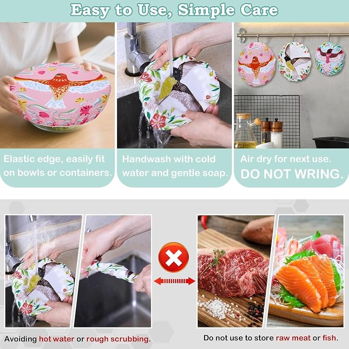 5-Size Reusable Beeswax Bowl Covers - Image 6