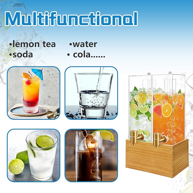 2 Pack 2 Gallon Large Drink Dispenser, Drink Dispenser - Image 6