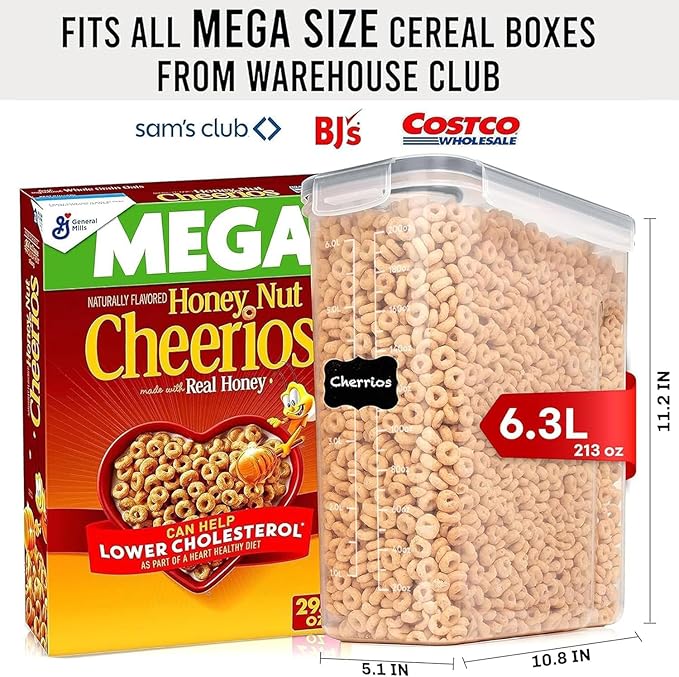Shazo 2 Pack EXTRA Large Airtight Food Storage Cereal Containers - Image 3