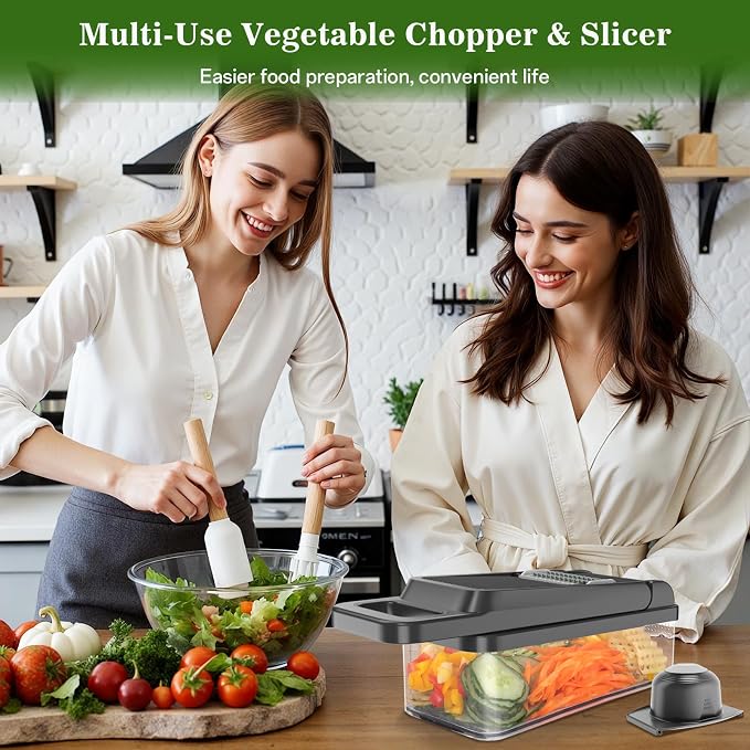 HomeHacks Vegetable Chopper Vegetable Cutter, 12 in 1 Kitchen Gadget, Onion - Image 7