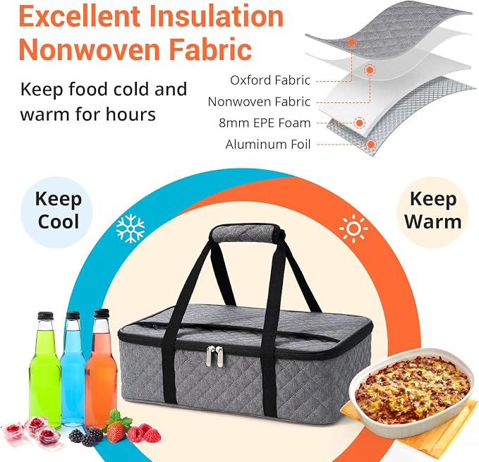 Insulated Casserole Carrier Portable Food Tote - Image 3