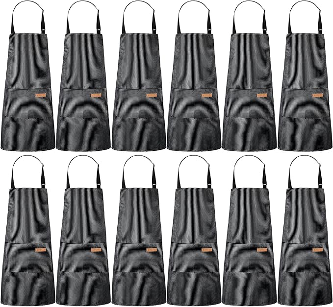 Handepo 12 Pcs Cotton Aprons for Women Men by Handepo
