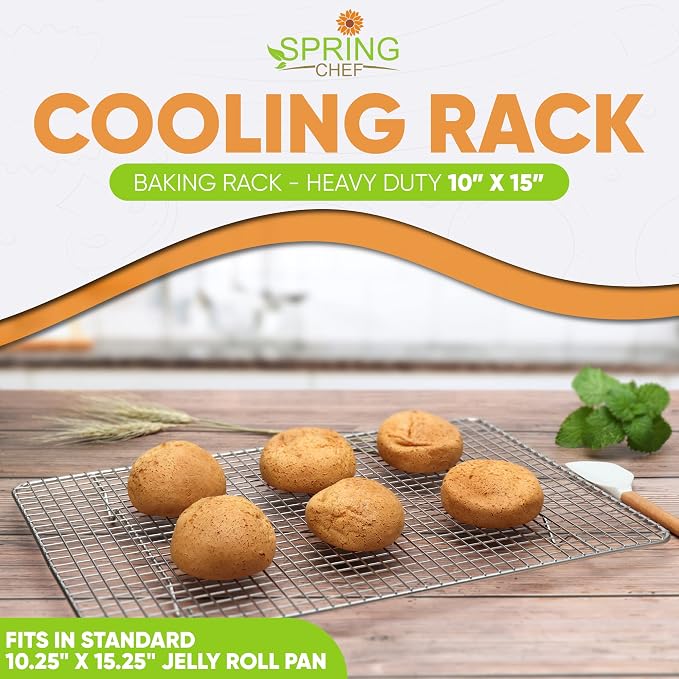 Spring Chef 10 x 15 Inch Stainless Steel Cooling Rack - Image 2