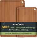 Keechee Butcher Block 2-Pcs Carbonized Bamboo Cutting Board Set by Keechee