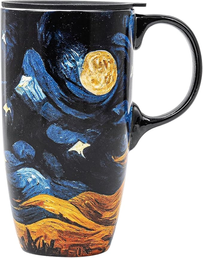 Topadorn Ceramic Coffee Travel Mug - 17 Oz Large Ceramic Latte Teacup with - Image 9