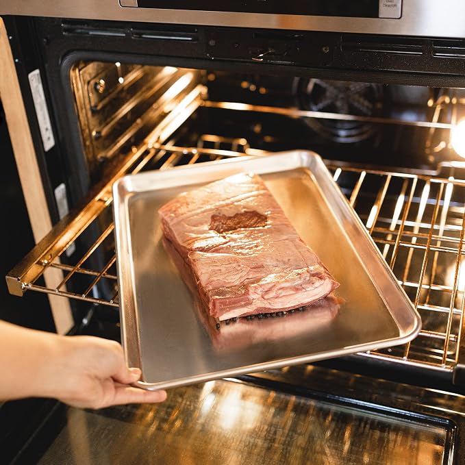 KITCHENATICS Jelly Roll Size Baking Sheet Pans, Commercial Quality Aluminum - Image 6