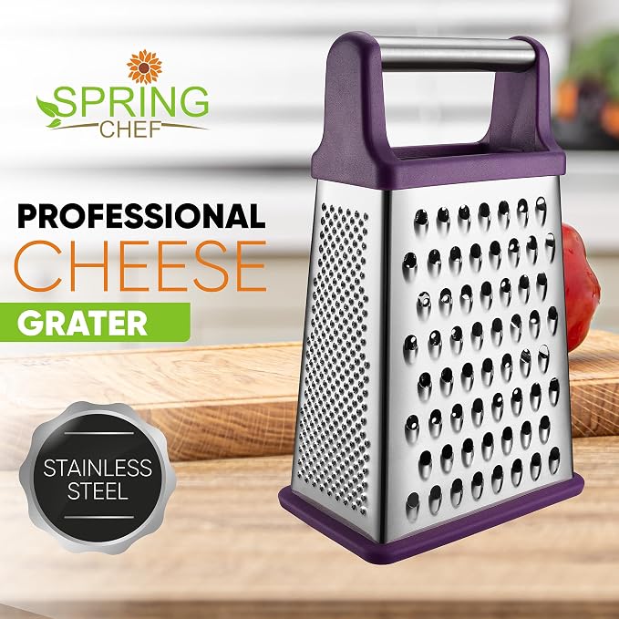 Spring Chef Purple Professional Stainless Steel XL Parmesan Cheese Grater - Image 2