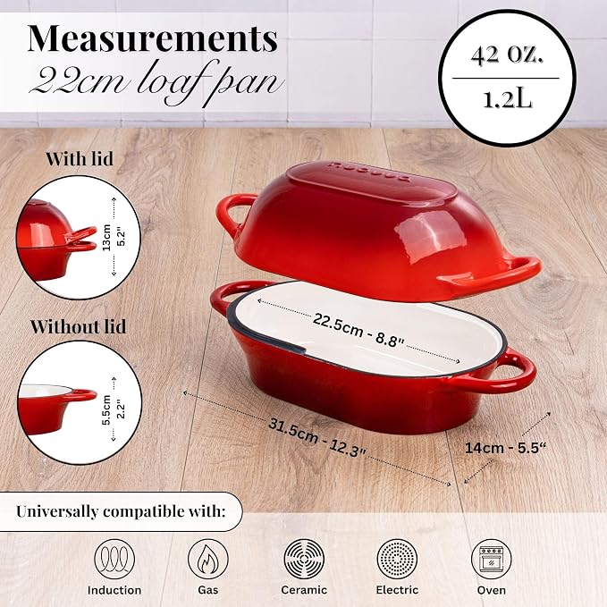 Dutch Oven For Sourdough Bread Baking – Enamelled Cast Iron Bread Loaf Pot – - Image 2