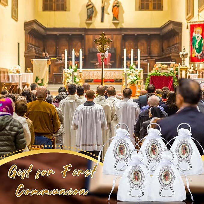 Misdary 24 Pcs Our Lady of Guadalupe Bottle Opener Keychain Catholic Bottle - Image 5