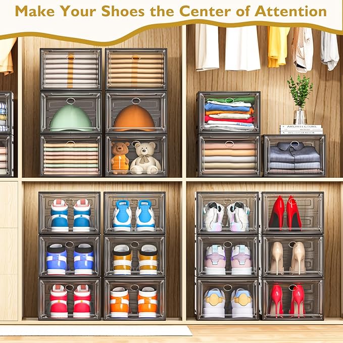 7 code Large Clear Shoe Boxes Organizer【Thicker Material】 Stronger Shoe Box - Image 2