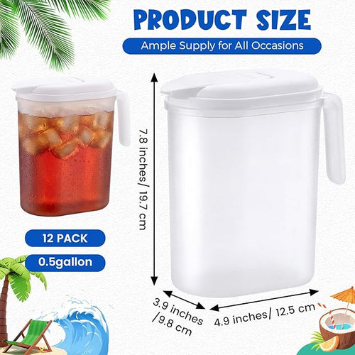 12 Pcs 2 Quart / 0.5 Gallon Plastic Pitchers - Image 2