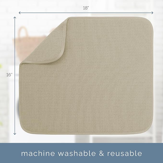 S&T INC. Dish Drying Mat, 16” x 18”, Absorbent Microfiber Kitchen Counter Mat - Image 6