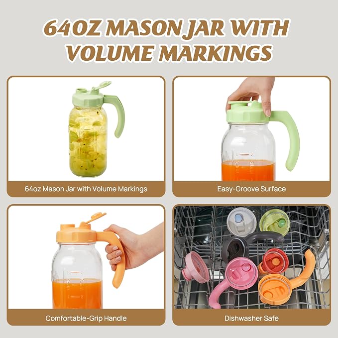 Soligt Glass Mason Jar Pitchers - Image 4