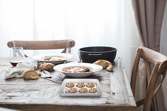 1/4 Size Cookie Sheet Baking Cake Pans l 12.8” x 8.9” Disposable Aluminum Foil - Image 5