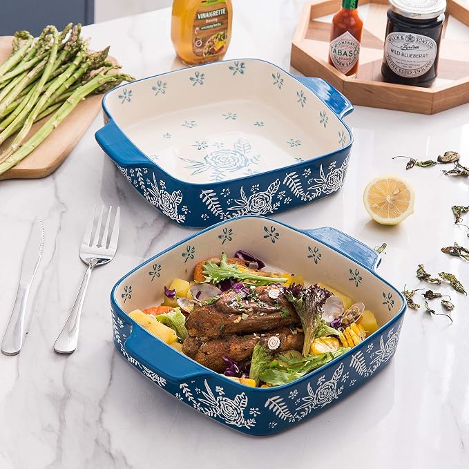 Wisenvoy Baking Dish Ceramic Brownie Pan 9x9 Baking Pan Casserole Dish Lasagna - Image 3
