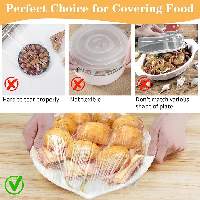 Plastic Shower Caps for Sourdough Bread, Food Covers Stretch Reusable Elastic - Image 3