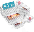 Vtopmart 44 PCS Clear Plastic Drawer Organizers Set, 4-Size Versatile Bathroom by Vtopmart