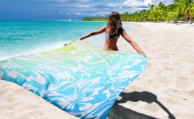 WIWIGO Beach Blanket Waterproof Sandproof Beach Mat 79" X 83"/10'x9'for 2-8 - Image 6