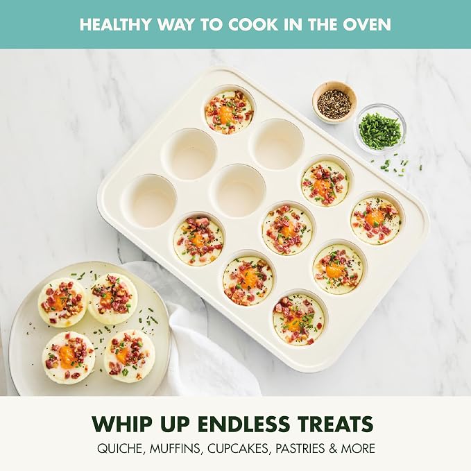 GreenPan Bakewell 12-Cup Muffin Pan, Healthy Ceramic Nonstick Bakeware - Image 5